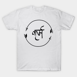 Karma in Hindi Cycle of Life Spirituality Hindu Dharma T-Shirt